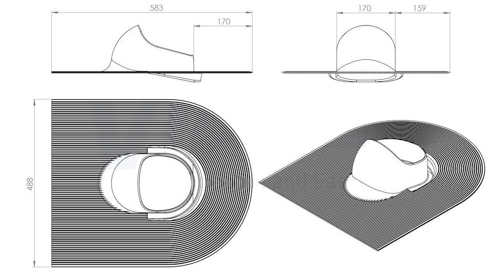 740034 Проходной элемент HUOPA (коричневый) чертеж