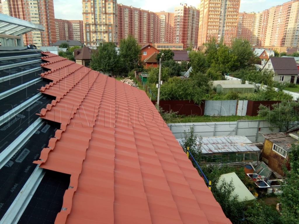 Металлочерепица Геркулес 8004 терракотовый Стальной Бархат от Центра Металокровли в Иваново