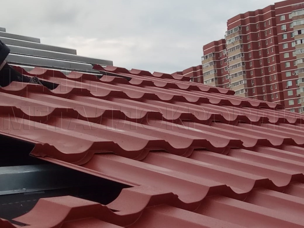 Металлочерепица Геркулес 8004 терракотовый Стальной Бархат от Центра Металлокровли в Иваново