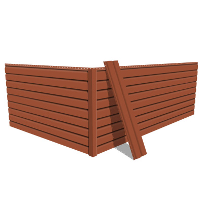 Фото сайдинга металлического (металлосайдинга) Корабельная доска RAL8004 Терракотовый для фасада дома