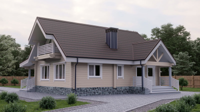 Черепица Ондулин цвет коричневый на крыше дома фото1