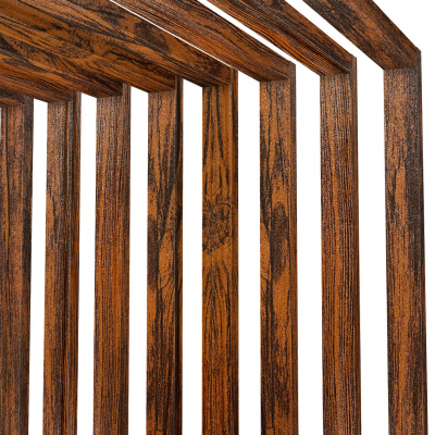 Декоративная рейка 60мм на 37мм под дерево Темный Дуб 3D Принтек на стенах и потолке в сборе