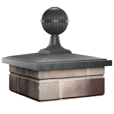 Колпак БонаМоно Серый с шаром на столб 1.5х1.5 кирпича фото 2